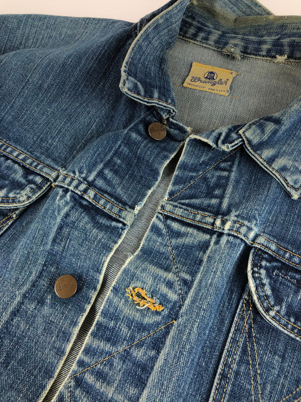 【現状渡し品】【メンズ】 Wrangler ラングラー 60’s INDIGO 24MJ DENIM JACKET 縦ベルタグ 60年代 インディゴ 24MJ デニム ジャケット アウター 146-250927-rt-12-tag サイズ：46 カラー：ライトインディゴ 万代Net店