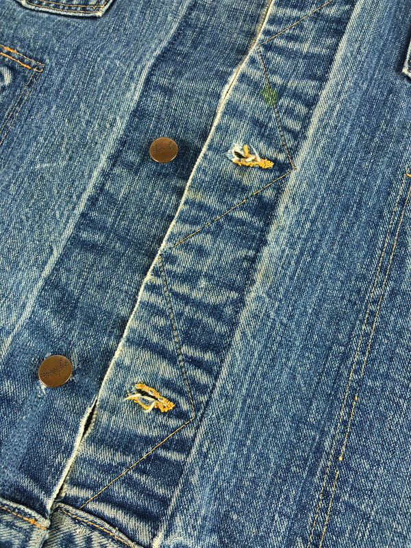【現状渡し品】【メンズ】 Wrangler ラングラー 60’s INDIGO 24MJ DENIM JACKET 縦ベルタグ 60年代 インディゴ 24MJ デニム ジャケット アウター 146-250927-rt-12-tag サイズ：46 カラー：ライトインディゴ 万代Net店