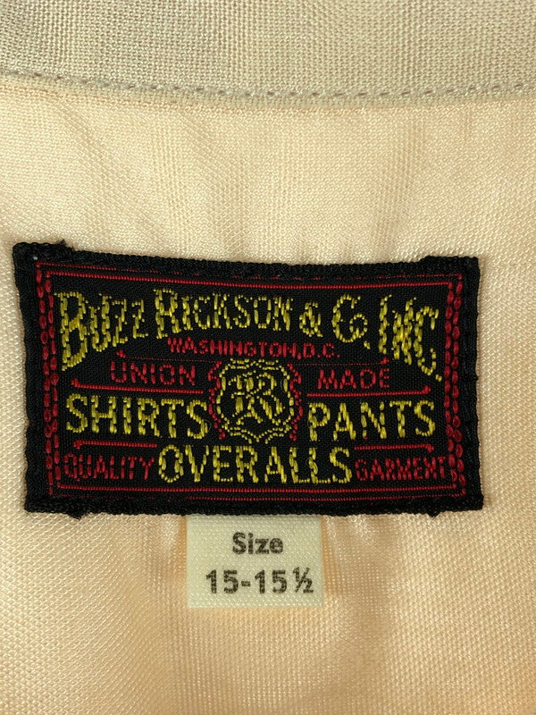 【中古品】【メンズ】 Buzz Rickson's バズリクソンズ RAYON SHIRT BR35702 レーヨンシャツ 開襟シャツ 半袖シャツ トップス 145-250930-rt-15-tag サイズ：15-15 1/2 カラー：クリーム 万代Net店