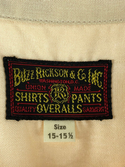 【中古品】【メンズ】 Buzz Rickson's バズリクソンズ RAYON SHIRT BR35702 レーヨンシャツ 開襟シャツ 半袖シャツ トップス 145-250930-rt-15-tag サイズ：15-15 1/2 カラー：クリーム 万代Net店