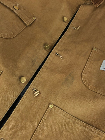【中古品】【メンズ】 Carhartt カーハート 00's DUCK CHORE COAT C01BRN 2000年代 ダックチョアコート アウター 146-250930-rt-08-tag サイズ：46 カラー：ベージュ 万代Net店