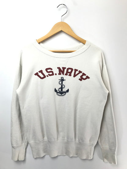 【中古品】【メンズ】 DUBBLE WORKS ダブルワークス WAREHOUSE ウエアハウス U.S.NAVY PRINT CREWNECK SWEATSHIRT アメリカ海軍 クルーネック スウェット シャツ 145-260503-rt-04-tag サイズ：M カラー：ホワイト 万代Net店