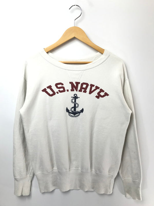 【中古品】【メンズ】 DUBBLE WORKS ダブルワークス WAREHOUSE ウエアハウス U.S.NAVY PRINT CREWNECK SWEATSHIRT アメリカ海軍 クルーネック スウェット シャツ 145-260503-rt-04-tag サイズ：M カラー：ホワイト 万代Net店