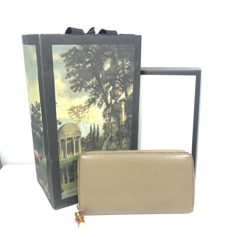 【中古品】【レディース】 NIMFAIR ROUND ZIP LONG WALLET 453158 493075 ニムフェア ラウンドジップ ロングウォレット 財布 181-251008-rt-05-tag カラー：ベージュ 万代Net店