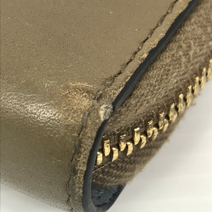 【中古品】【レディース】 NIMFAIR ROUND ZIP LONG WALLET 453158 493075 ニムフェア ラウンドジップ ロングウォレット 財布 181-251008-rt-05-tag カラー：ベージュ 万代Net店