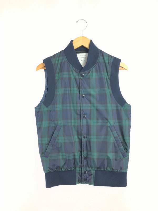 【中古美品】【メンズ】 MR.GENTLEMAN ミスター ジェントルマン NYLON STADIUM JUMPER VEST MG15F-VE02 ナイロン スタジアム ジャンパー ベスト 140-260522-rt-10-tagh サイズ：不明 下記参照 カラー：グリーン 万代Net店
