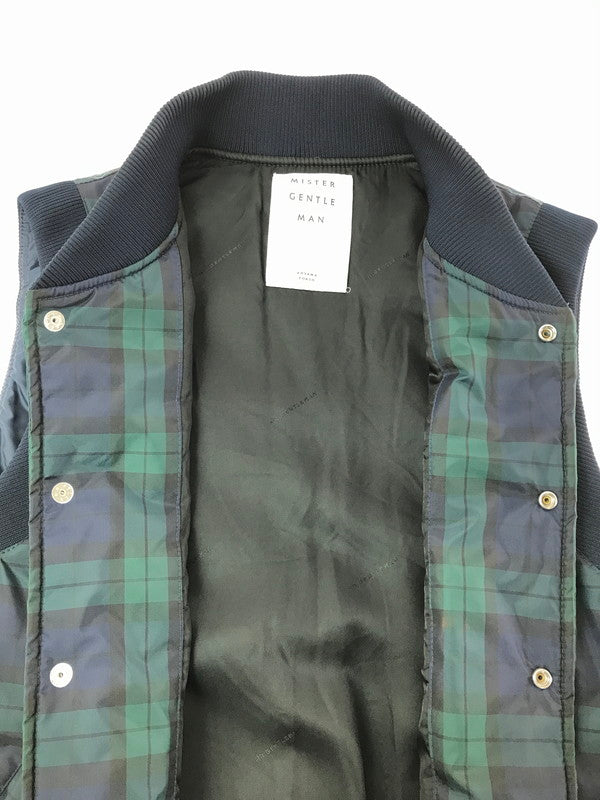 【中古美品】【メンズ】 MR.GENTLEMAN ミスター ジェントルマン NYLON STADIUM JUMPER VEST MG15F-VE02 ナイロン スタジアム ジャンパー ベスト 140-260522-rt-10-tagh サイズ：不明 下記参照 カラー：グリーン 万代Net店