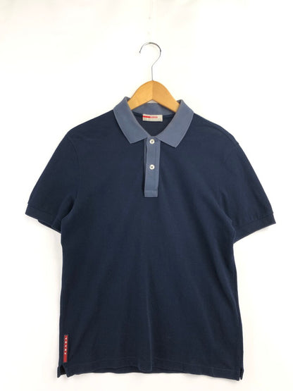 【現状渡し品】【メンズ】 PRADA SPORT プラダ スポーツ HALF ZIP COTTON POLO SHIRT 0000ET-C2196-00009 ハーフ ジップ コットン ポロシャツ トップス 141-260605-rt-02-tagh サイズ：M カラー：ネイビー 万代Net店