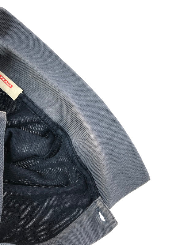 【現状渡し品】【メンズ】 PRADA SPORT プラダ スポーツ HALF ZIP COTTON POLO SHIRT 0000ET-C2196-00009 ハーフ ジップ コットン ポロシャツ トップス 141-260605-rt-02-tagh サイズ：M カラー：ネイビー 万代Net店