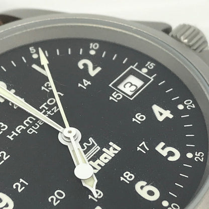 【中古品】【メンズ】 HAMILTON ハミルトン KHAKI KING H982114F カーキ キング デイトクォーツ 腕時計 197-251008-rt-09-tag カラー：シルバー/ブラック 万代Net店