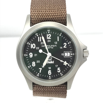 【中古品】【メンズ】 HAMILTON ハミルトン KHAKI KING H982114F カーキ キング デイトクォーツ 腕時計 197-251008-rt-09-tag カラー：シルバー/ブラック 万代Net店