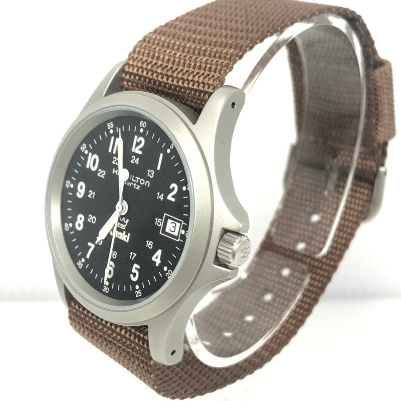 【中古品】【メンズ】 HAMILTON ハミルトン KHAKI KING H982114F カーキ キング デイトクォーツ 腕時計 197-251008-rt-09-tag カラー：シルバー/ブラック 万代Net店