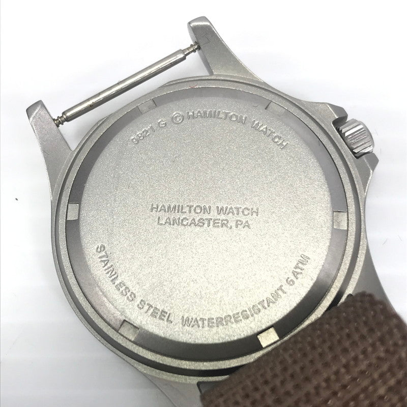 【中古品】【メンズ】 HAMILTON ハミルトン KHAKI KING H982114F カーキ キング デイトクォーツ 腕時計 197-251008-rt-09-tag カラー：シルバー/ブラック 万代Net店