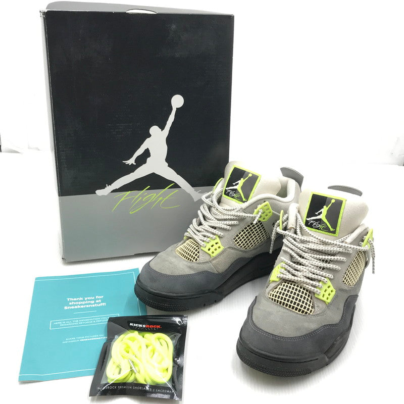 【中古品】【メンズ】 NIKE ナイキ AIR JORDAN 4 RETRO LE NEON CT5342-007 エアジョーダン4 レトロ LE ネオン スニーカー 靴 160-251002-rt-05-tag サイズ：28.5cm US 10.5 カラー：COOL GREY/VOLT-WOLF GREY 万代Net店