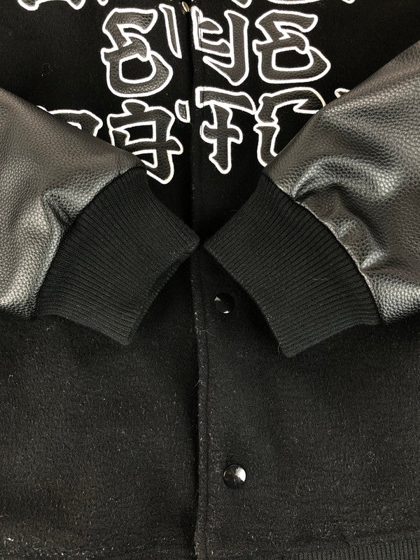 【中古品】【メンズ】 BLACKEYEPATCH ブラックアイパッチ KANJI LOGO HWC LABEL VARSITYJACKET 漢字ロゴ HWCラベル バーシティジャケット 142-251009-rt-19-tag サイズ：XL カラー：ブラック 万代Net店