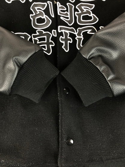 【中古品】【メンズ】 BLACKEYEPATCH ブラックアイパッチ KANJI LOGO HWC LABEL VARSITYJACKET 漢字ロゴ HWCラベル バーシティジャケット 142-251009-rt-19-tag サイズ：XL カラー：ブラック 万代Net店