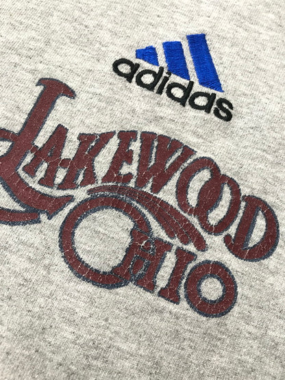 【中古品】【メンズ】 ADIDAS アディダス S/S LAKEWOOD TEE プリント Tシャツ 万国旗タグ USA製 146-260506-na-17-tag サイズ：XL カラー：グレー 万代Net店