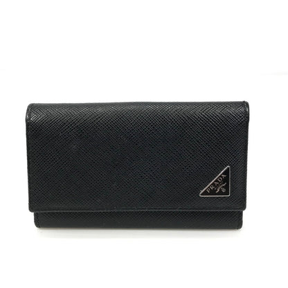 【中古品】【メンズ】 PRADA プラダ SAFFIANO LEATHER KEY CASE 2PG222 サフィーノ レザー トライアングル ロゴメタル キーケース 服飾雑貨 181-251007-na-08-tag カラー：ブラック 万代Net店