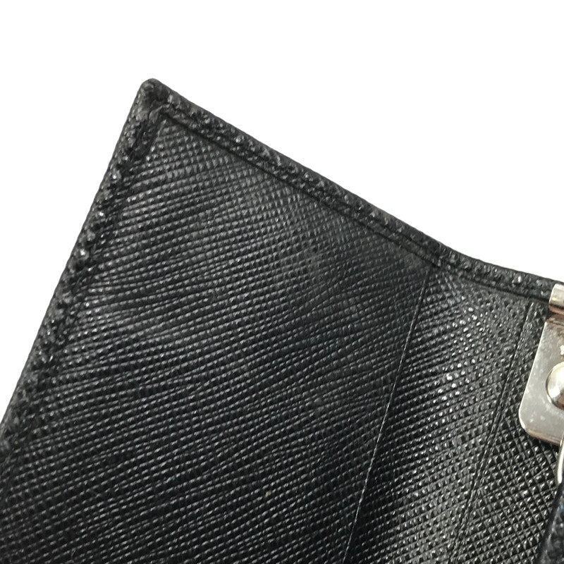 【中古品】【メンズ】 PRADA プラダ SAFFIANO LEATHER KEY CASE 2PG222 サフィーノ レザー トライアングル ロゴメタル キーケース 服飾雑貨 181-251007-na-08-tag カラー：ブラック 万代Net店