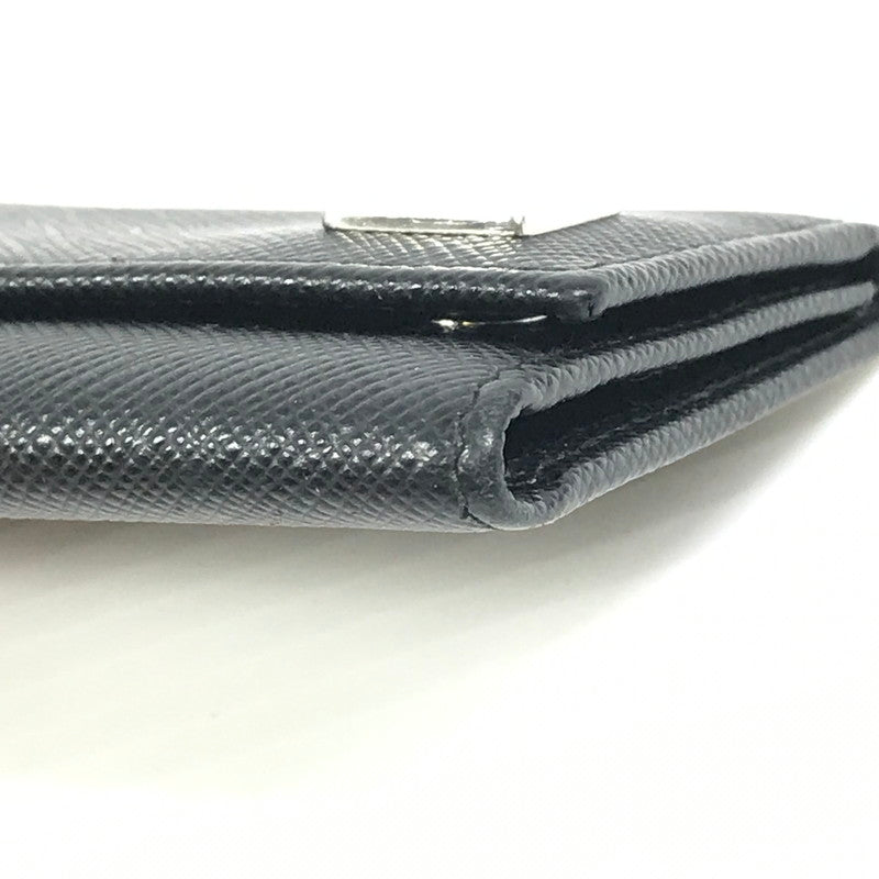 【中古品】【メンズ】 PRADA プラダ SAFFIANO LEATHER KEY CASE 2PG222 サフィーノ レザー トライアングル ロゴメタル キーケース 服飾雑貨 181-251007-na-08-tag カラー：ブラック 万代Net店