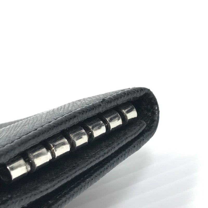 【中古品】【メンズ】 PRADA プラダ SAFFIANO LEATHER KEY CASE 2PG222 サフィーノ レザー トライアングル ロゴメタル キーケース 服飾雑貨 181-251007-na-08-tag カラー：ブラック 万代Net店