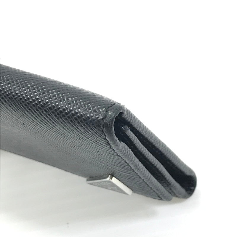 【中古品】【メンズ】 PRADA プラダ SAFFIANO LEATHER KEY CASE 2PG222 サフィーノ レザー トライアングル ロゴメタル キーケース 服飾雑貨 181-251007-na-08-tag カラー：ブラック 万代Net店