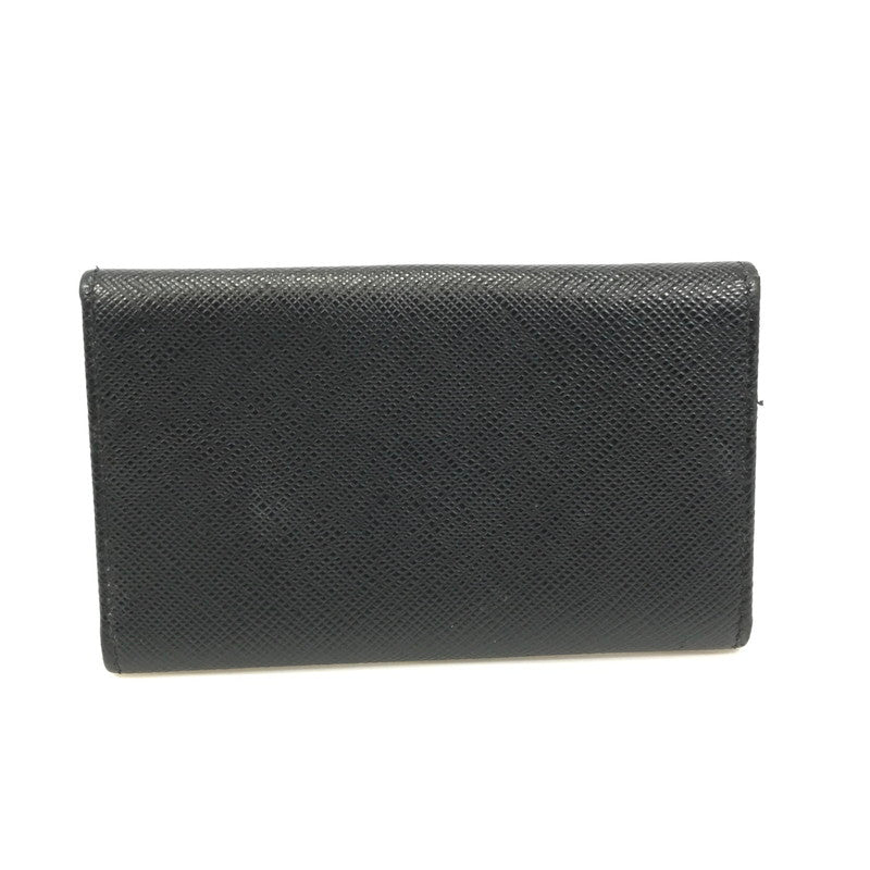 【中古品】【メンズ】 PRADA プラダ SAFFIANO LEATHER KEY CASE 2PG222 サフィーノ レザー トライアングル ロゴメタル キーケース 服飾雑貨 181-251007-na-08-tag カラー：ブラック 万代Net店