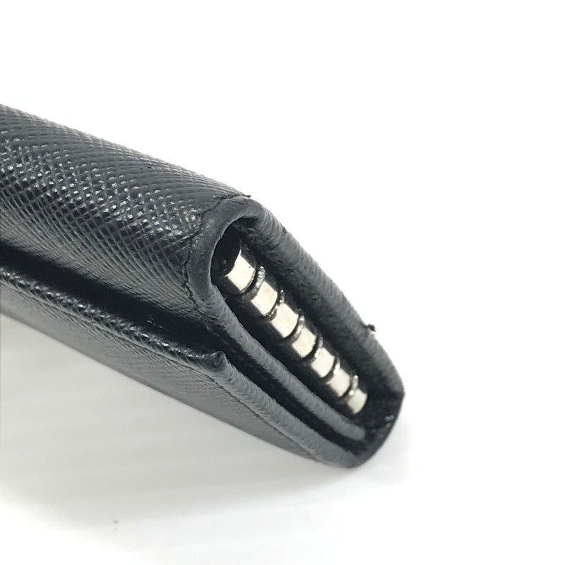 【中古品】【メンズ】 PRADA プラダ SAFFIANO LEATHER KEY CASE 2PG222 サフィーノ レザー トライアングル ロゴメタル キーケース 服飾雑貨 181-251007-na-08-tag カラー：ブラック 万代Net店