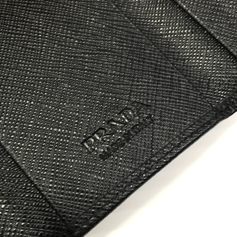 【中古品】【メンズ】 PRADA プラダ SAFFIANO LEATHER KEY CASE 2PG222 サフィーノ レザー トライアングル ロゴメタル キーケース 服飾雑貨 181-251007-na-08-tag カラー：ブラック 万代Net店