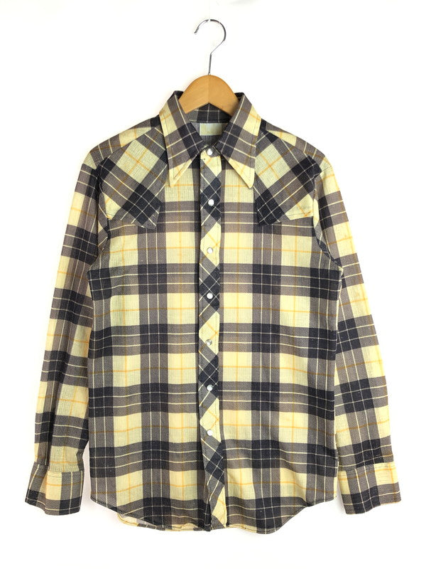 【現状渡し品】【メンズ】 SEARS シアーズ 40's WESTERN CHECK L/S SHIRT 40年代 ウェスタン チェックロングスリーブシャツ トップス ヴィンテージ 146-251015-rt-38-tag サイズ：不明 カラー：イエロー系 万代Net店