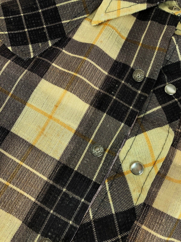 【現状渡し品】【メンズ】 SEARS シアーズ 40's WESTERN CHECK L/S SHIRT 40年代 ウェスタン チェックロングスリーブシャツ トップス ヴィンテージ 146-251015-rt-38-tag サイズ：不明 カラー：イエロー系 万代Net店