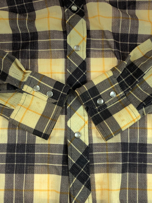 【現状渡し品】【メンズ】 SEARS シアーズ 40's WESTERN CHECK L/S SHIRT 40年代 ウェスタン チェックロングスリーブシャツ トップス ヴィンテージ 146-251015-rt-38-tag サイズ：不明 カラー：イエロー系 万代Net店
