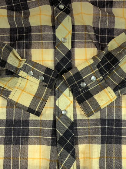 【現状渡し品】【メンズ】 SEARS シアーズ 40's WESTERN CHECK L/S SHIRT 40年代 ウェスタン チェックロングスリーブシャツ トップス ヴィンテージ 146-251015-rt-38-tag サイズ：不明 カラー：イエロー系 万代Net店