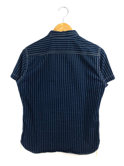 【中古品】【メンズ】 STUDIO D'ARTISAN ステュディオダルチザン WABASH STRIPE WORK SHIRT 5532 ウォバッシュ ストライプ ワークシャツ 半袖シャツ 145-260518-na-13-tagh サイズ：S カラー：インディゴ 万代Net店