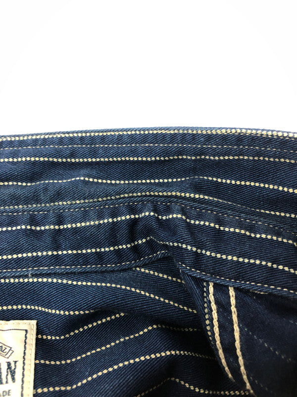 【中古品】【メンズ】 STUDIO D'ARTISAN ステュディオダルチザン WABASH STRIPE WORK SHIRT 5532 ウォバッシュ ストライプ ワークシャツ 半袖シャツ 145-260518-na-13-tagh サイズ：S カラー：インディゴ 万代Net店