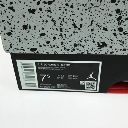 【中古美品】【メンズ】 NIKE ナイキ AIR JORDAN 4 RETRO BRED REIMAGINED FV5029-006 エアジョーダン4 レトロ ブレッド リイマジンド スニーカー 靴 160-251013-rt-08-tag サイズ：25.5cm US7.5 カラー：BLACK 万代Net店