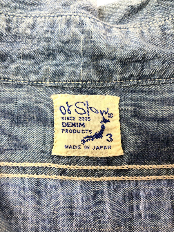 【中古品】【メンズ】 OR SLOW オア スロウ COTTON DENIM L/S SHIRT コットン デニム ロングスリーブ シャツ 長袖シャツ トップス 140-260509-rt-10-tag サイズ：3 カラー：インディゴ 万代Net店