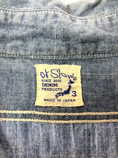 【中古品】【メンズ】 OR SLOW オア スロウ COTTON DENIM L/S SHIRT コットン デニム ロングスリーブ シャツ 長袖シャツ トップス 140-260509-rt-10-tag サイズ：3 カラー：インディゴ 万代Net店
