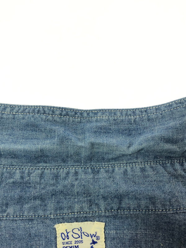【中古品】【メンズ】 OR SLOW オア スロウ COTTON DENIM L/S SHIRT コットン デニム ロングスリーブ シャツ 長袖シャツ トップス 140-260509-rt-10-tag サイズ：3 カラー：インディゴ 万代Net店