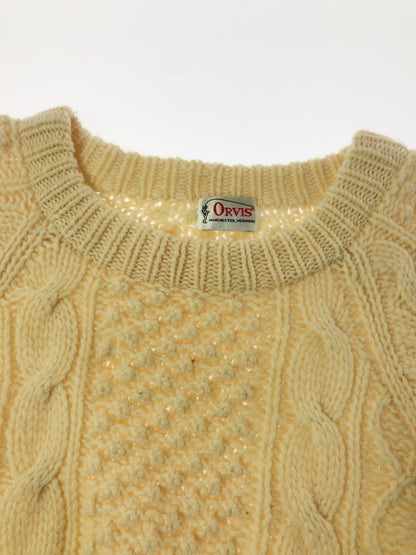 【現状渡し品】【メンズ】 ORVIS オービス 80's CABLE KINT 80年代 ケーブル ニット トップス ヴィンテージ 146-260913-rt-11-tagh サイズ：不明 下記参照 カラー：アイボリー 万代Net店