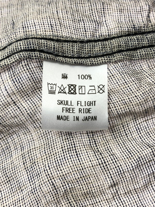 【中古品】【メンズ】 SKULL FLIGHT スカルフライト LINEN WESTERN SHIRT SFS22-005 リネン ウエスタンシャツ 長袖シャツ 145-260518-na-18-tagh サイズ：42 カラー：グレー 万代Net店