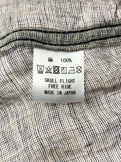 【中古品】【メンズ】 SKULL FLIGHT スカルフライト LINEN WESTERN SHIRT SFS22-005 リネン ウエスタンシャツ 長袖シャツ 145-260518-na-18-tagh サイズ：42 カラー：グレー 万代Net店