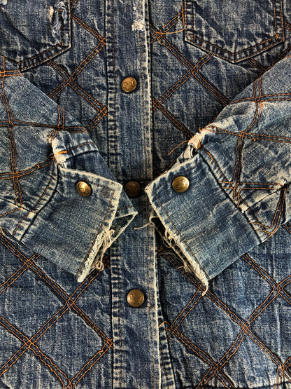 【現状渡し品】【メンズ】 LADY LEE レディー リー 70's DENIM QUILTING JACKET 70年代 USA製 キルティングジャケット アウター 146-251015-rt-29-tag サイズ：不明 カラー：インディゴ 万代Net店