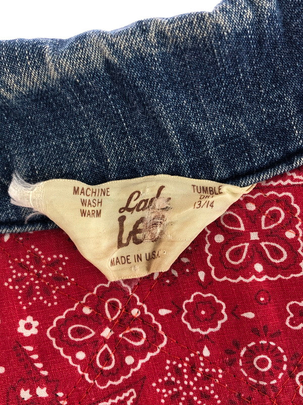 【現状渡し品】【メンズ】 LADY LEE レディー リー 70's DENIM QUILTING JACKET 70年代 USA製 キルティングジャケット アウター 146-251015-rt-29-tag サイズ：不明 カラー：インディゴ 万代Net店