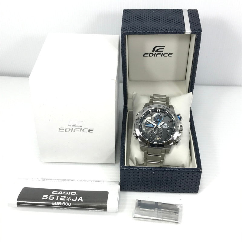 【中古品】【メンズ】 CASIO カシオ EDIFICE エディフィス EQB-800D-1AJF レースラップクロノグラフ タフソーラー腕時計 余りコマ4個 198-251018-na-04-tag カラー：シルバー 万代Net店