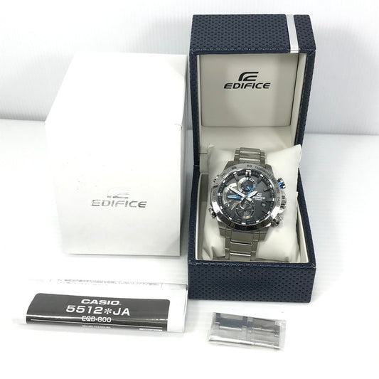 【中古品】【メンズ】 CASIO カシオ EDIFICE エディフィス EQB-800D-1AJF レースラップクロノグラフ タフソーラー腕時計 余りコマ4個 198-251018-na-04-tag カラー：シルバー 万代Net店