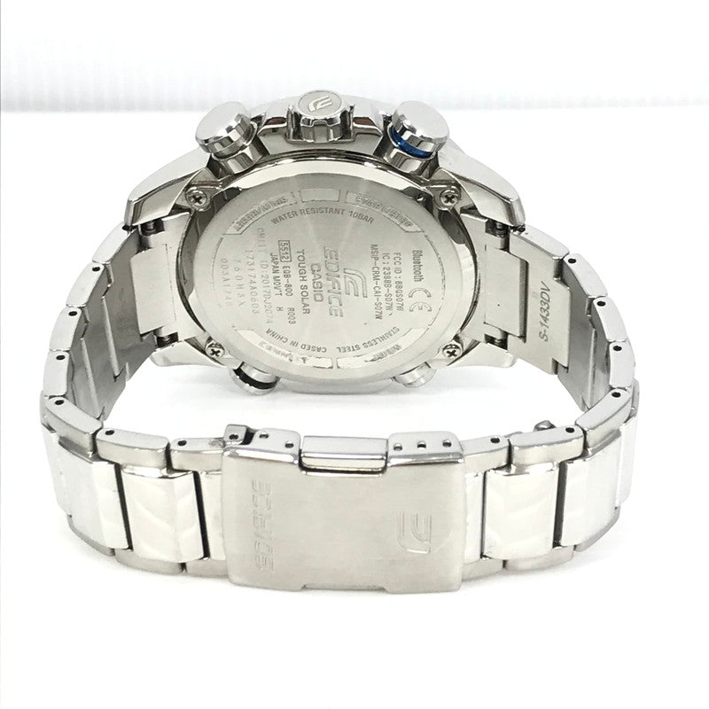 【中古品】【メンズ】 CASIO カシオ EDIFICE エディフィス EQB-800D-1AJF レースラップクロノグラフ タフソーラー腕時計 余りコマ4個 198-251018-na-04-tag カラー：シルバー 万代Net店