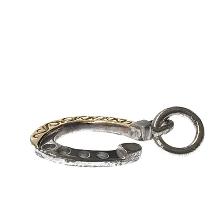 【中古品】【メンズ】 SAAD サード K24GP SV925 ホースシュー モチーフ ペンダントトップ アクセサリー 191-260623-na-06-tagh カラー：シルバー/ゴールド 万代Net店