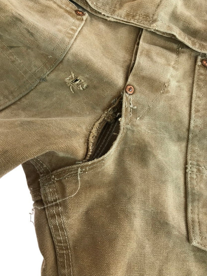 【ジャンク品】【メンズ】 Carhartt カーハート 70年代 エプロン付 ダブルニー オーバーオール USA製 70'S サロペット ボトムス 157-251020-na-10-tag サイズ：サイズ表記なし 下記参照 カラー：ベージュ系 万代Net店