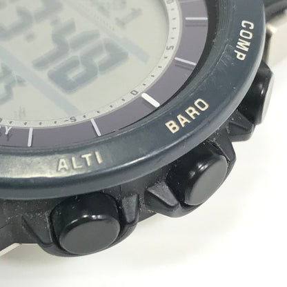 【中古品】【メンズ】 CASIO カシオ PRO TREK PRG-30 プロ トレック デジタル タフソーラー 腕時計 197-251021-rt-14-tag カラー：ブラック 万代Net店